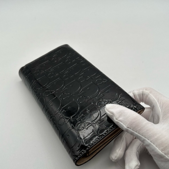 Dior Black Embossed Wallet - Picture 5 of 10